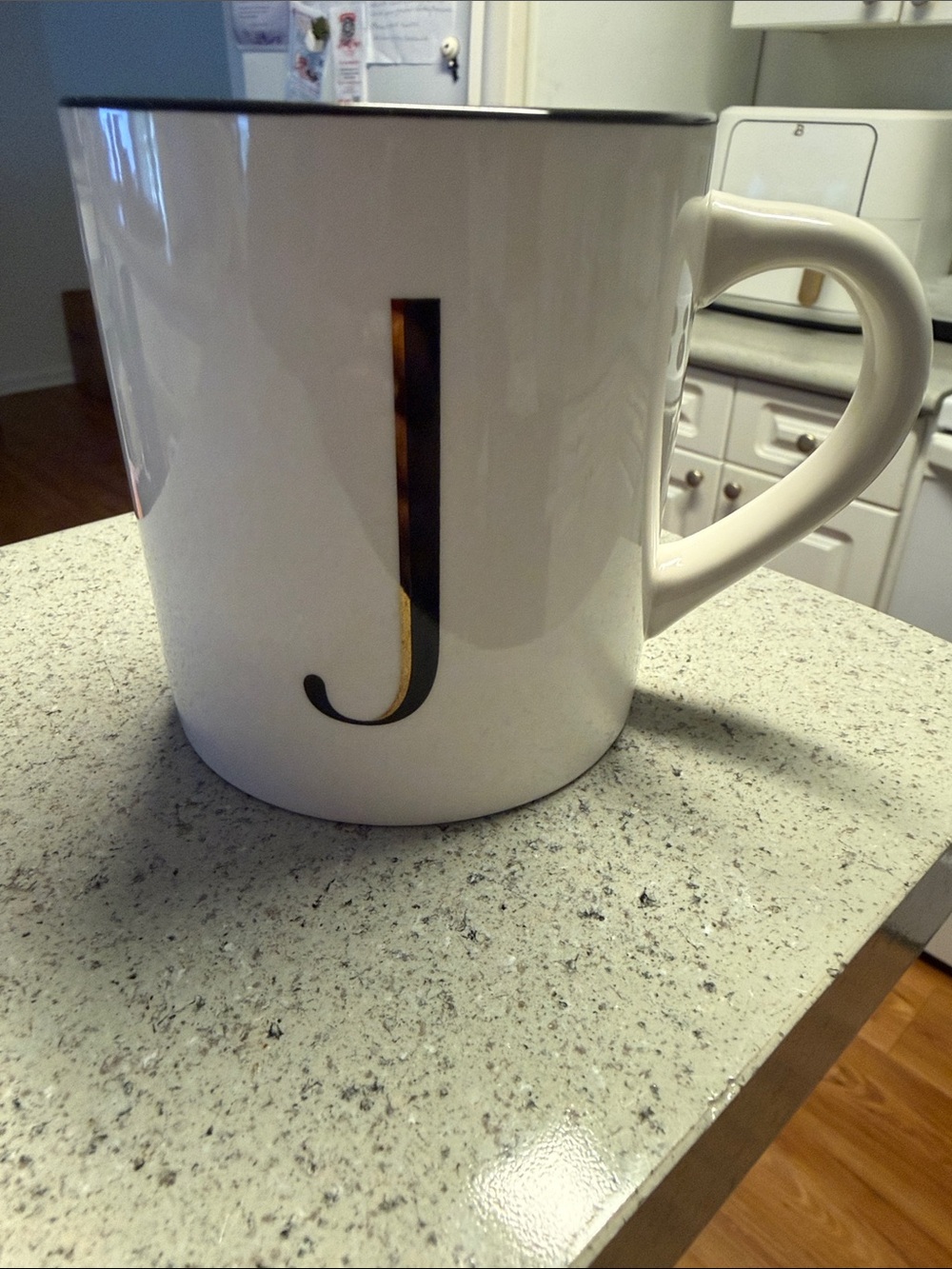 Target White Ceramic Mug with Gold 'J' Monogram